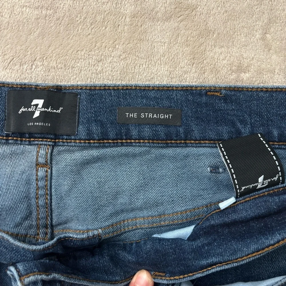 7 Forr All Mankind The Straight Men's Blue Denim Jeans Size 40